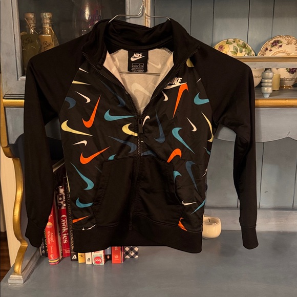 Nike Black Jacket with Colorful Swoosh Pattern - Picture 2 of 4